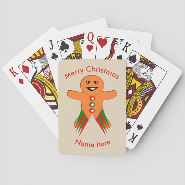 Navidades Fiesta Gingerbread Man Jugar cartas (Reverso)