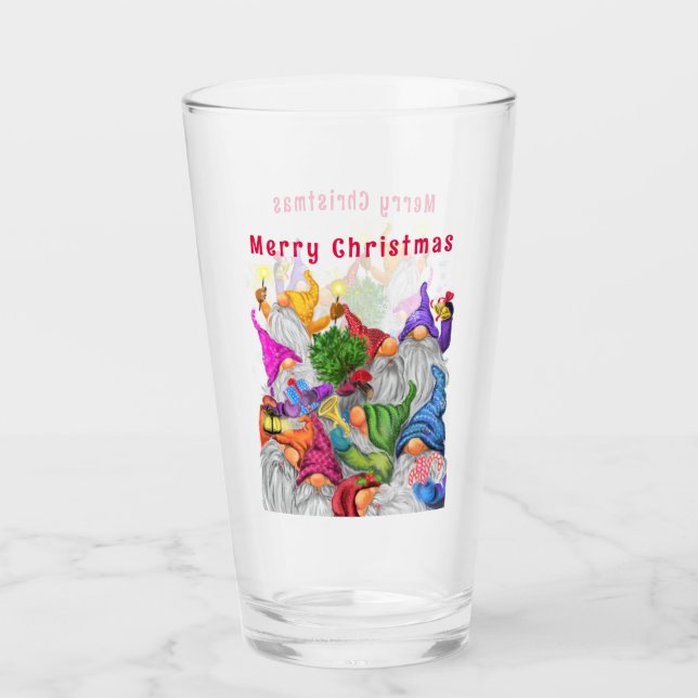Navidades Fiesta Gnome Glass (Anverso)