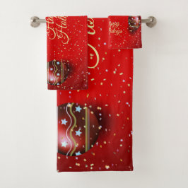 Navidades Fiesta Golden Red Winter Holidays Elegan
