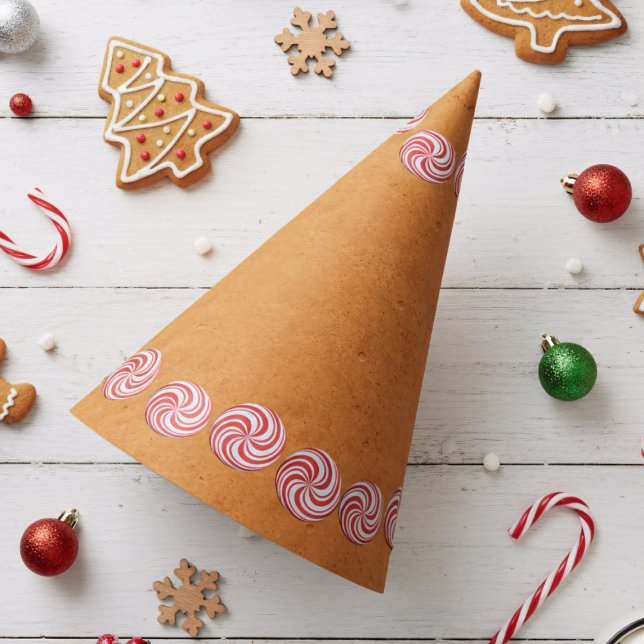 Navidades Fiesta Gorra Gingerbread Peppermint Edit (Planning a Gingerbread Lane party? These candy swirl hats are the perfect accessory )