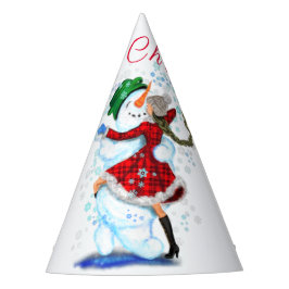 Navidades Fiesta Gorra Snowman y danza Chica