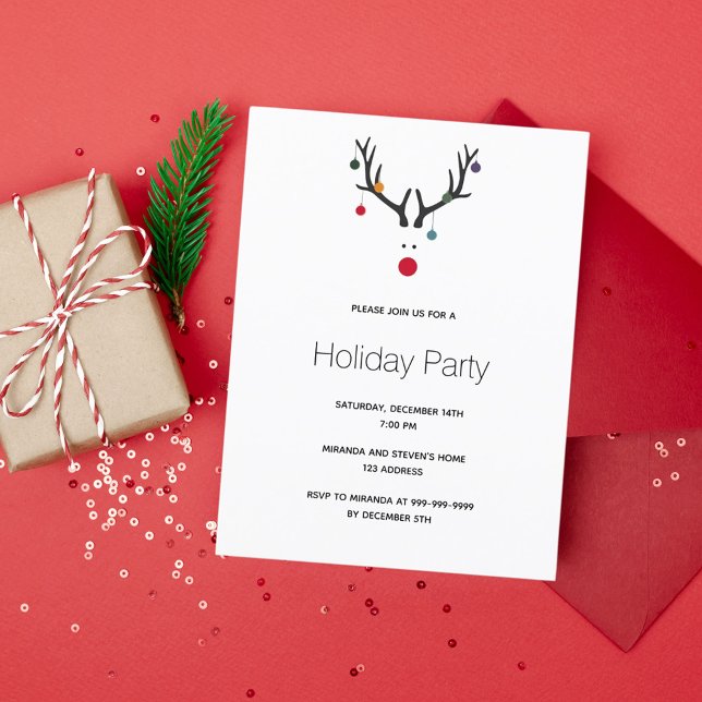 Navidades fiesta invitación a renos de vacaciones (Subido por el creador)