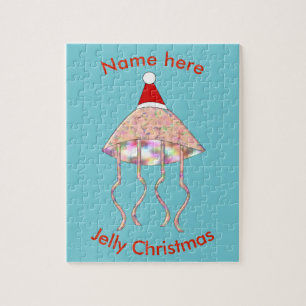 Navidades fiesta Jellyfish Personalizado Puzzle
