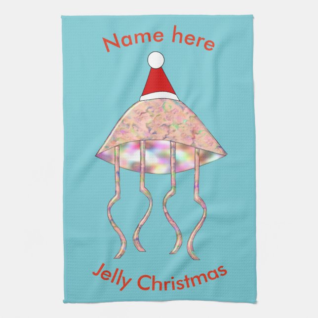 Navidades Fiesta Jellyfish Personalizado Toalla (Vertical)