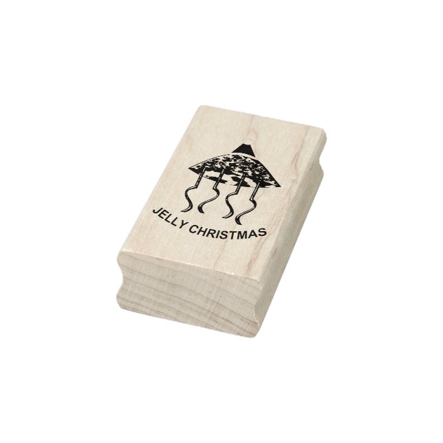 Navidades Fiesta Jellyfish Sello de Arte Maderero (Sello)