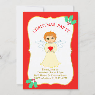 Navidades Fiesta Little Angel Invitación
