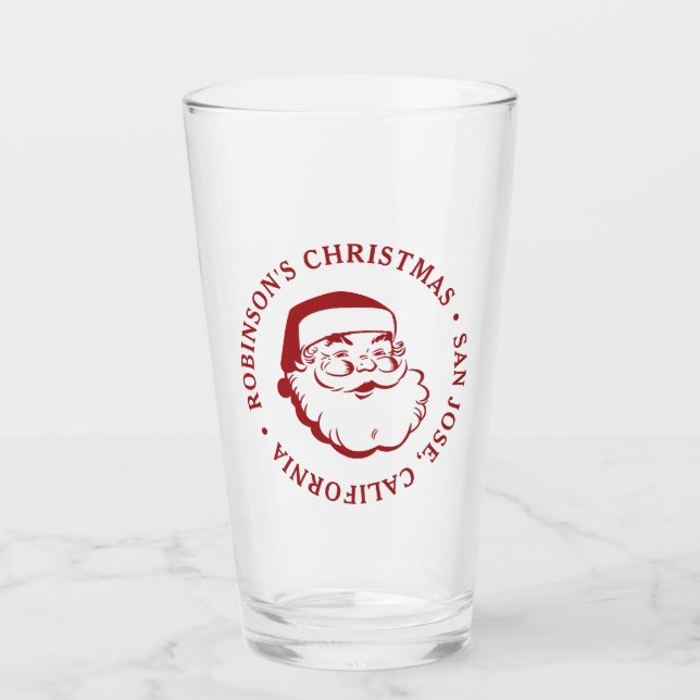 Navidades Fiesta Santa Claus Pint Glass (Anverso)