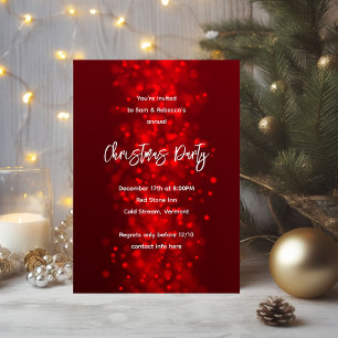 Navidades Fiesta Sparkling Invitaciones Rojas