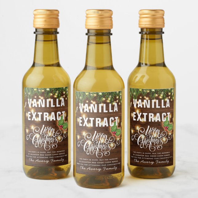 Navidades Fiesta Vainilla Extract Favor (Botellas)