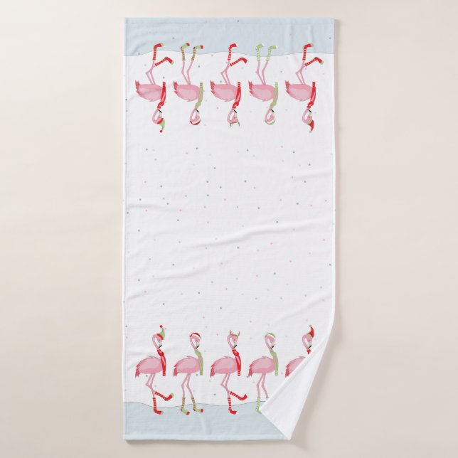 Navidades flamingo (Toalla de baño)