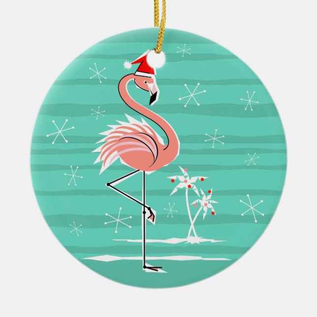 Navidades Flamingo Banda de ornamento (Frente)