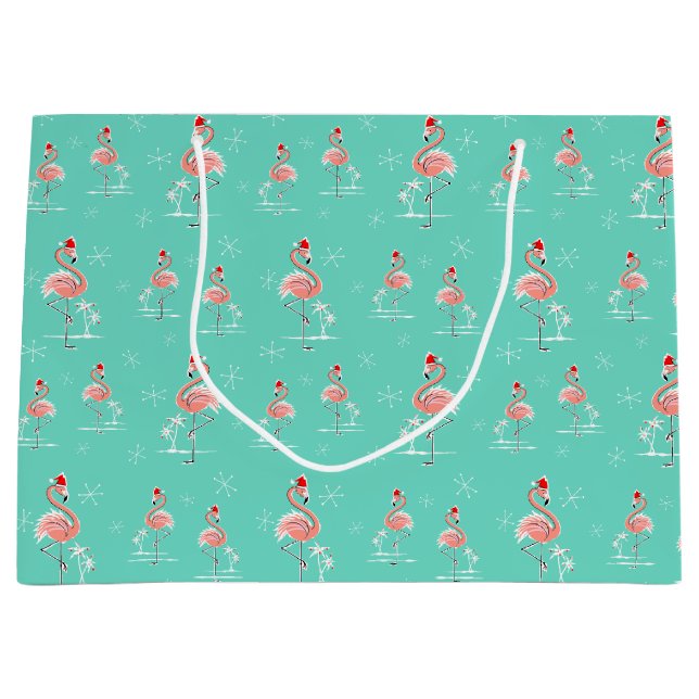 Navidades Flamingo Bolsa de regalo de gran tamaño (Anverso)