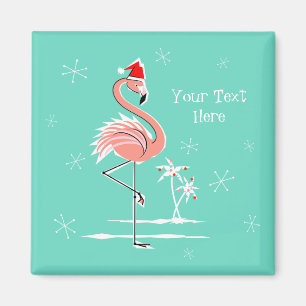 Navidades Flamingo Cuadro de imán de texto
