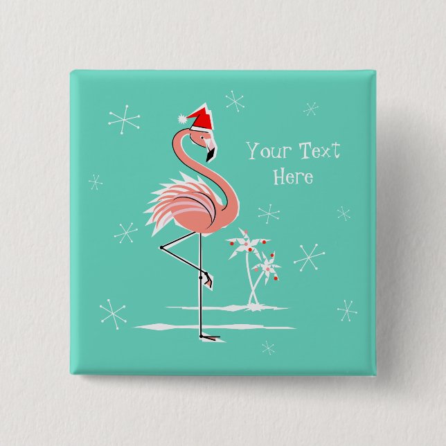 Navidades Flamingo Cuadro del botón Texto (Anverso)