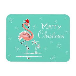 Navidades Flamingo Feliz Navidad imán flexible