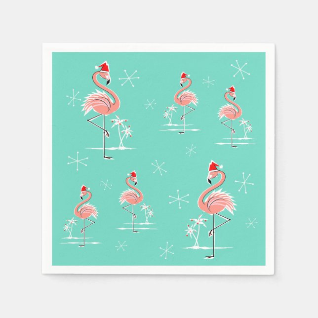Navidades Flamingo Grupo servilleta de papel (Anverso)