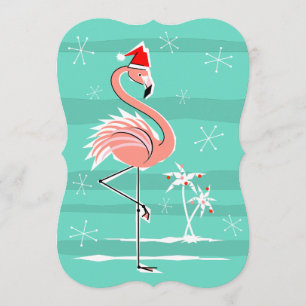 Navidades Flamingo Invitación de banda vertical