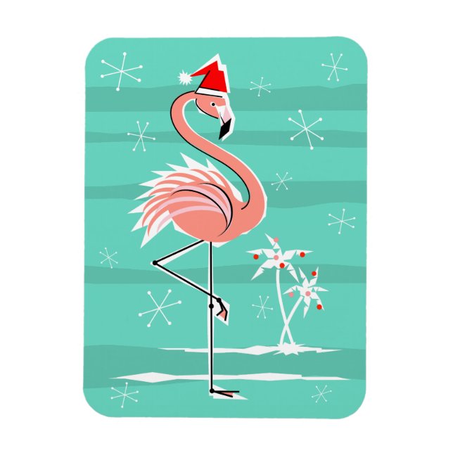Navidades Flamingo Tiras imán flexible (Vertical)