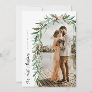 navidades floral arco boda invitación