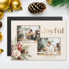 Navidades Floral Gold Joyful Textos 2-Foto