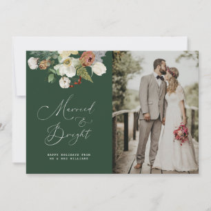navidades floral recién casados boda invitación