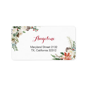 Navidades florales Boda Etiqueta de dirección mode