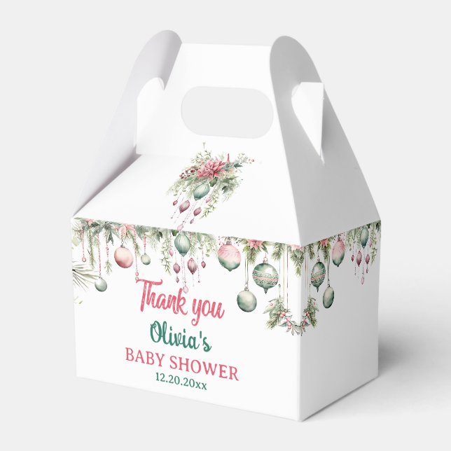 Navidades florales Caja de Favor del Partido Baby  (Front Side)