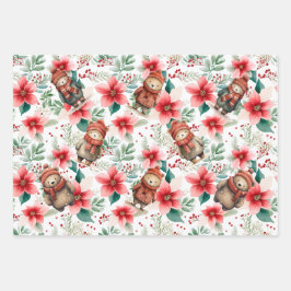 Navidades florales caprichosos con papel de envolv