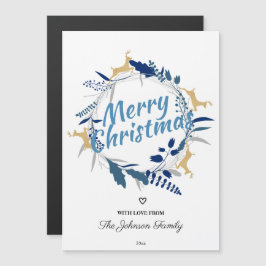 Navidades florales de reno de oro lindo Wreath Mag