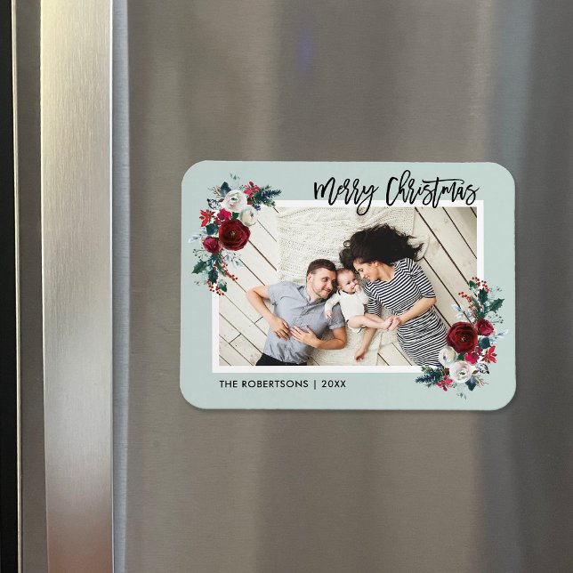Navidades florales de vacaciones - imán fotográfic (Subido por el creador)