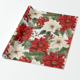 Navidades Florales Envolver Papel 30Inx30Ft