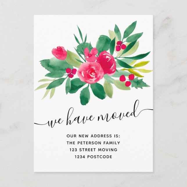 Navidades florales invitación en movimiento invern (Anverso)