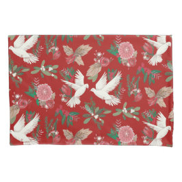 Navidades florales  rojo verde Funda Pillow