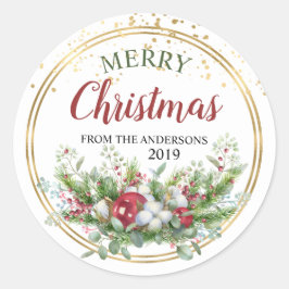 Navidades florales sellos pegatinas personalizados