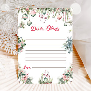 Navidades florales Tarjeta de mensaje Nota de la c