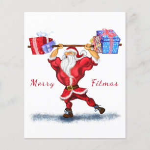 Navidades Flyer Bodybuilder Santa con regalos Dive