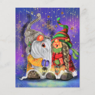 Navidades Flyer Pareja Gnomes Cantando Diversión