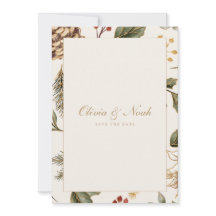 Navidades Foliage Pinecone Guardar La Tarjeta De F