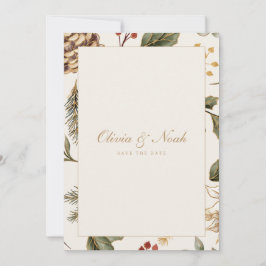 Navidades Foliage Pinecone Guardar La Tarjeta De F