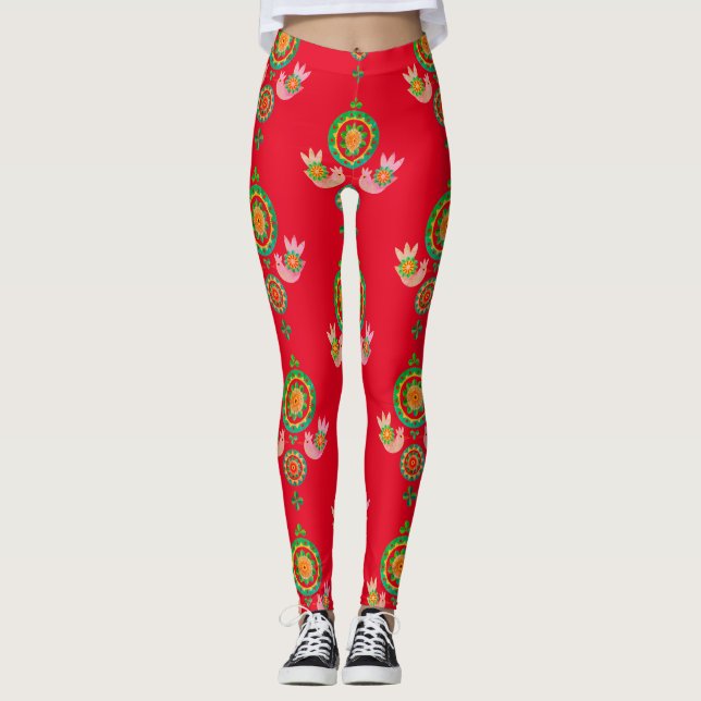NAVIDADES FOLK ARTE IMPRESO Leggings (Anverso)