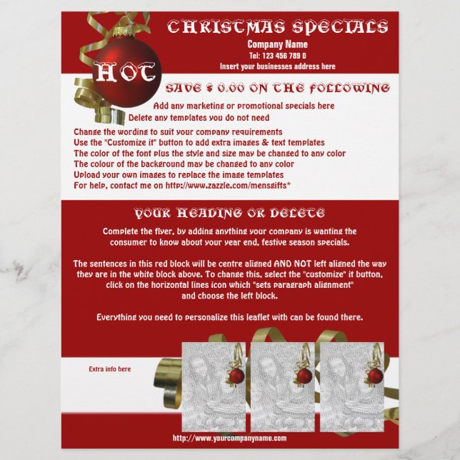 Navidades folletos de promoción comercial (Frente)