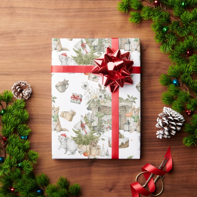 Navidades forestales | Papel de envolvimiento de l (Regalo de vacaciones)