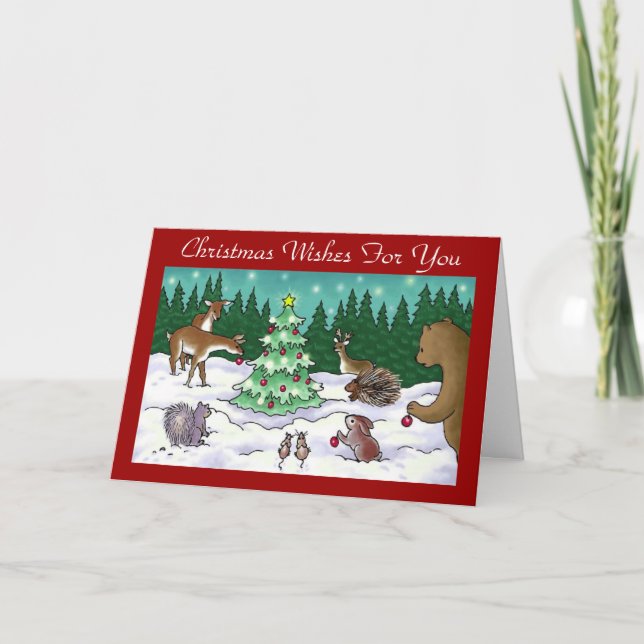 Navidades forestales - Tarjeta de saludo (Anverso)