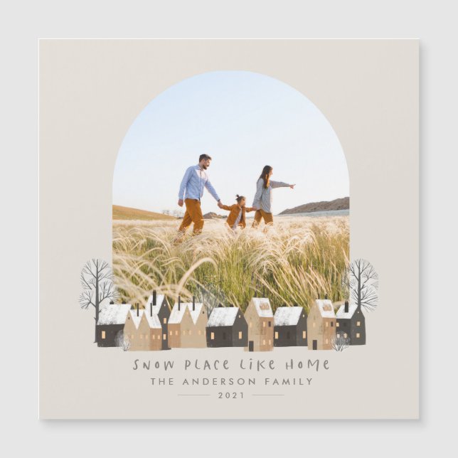 Navidades foto arco nórdico natural moderno (Anverso)