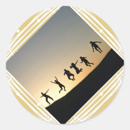 Navidades Foto Etiqueta De Regalo Beige