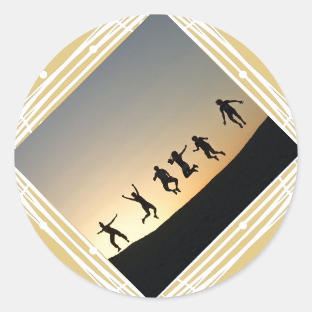 Navidades Foto Etiqueta De Regalo Beige (Anverso)