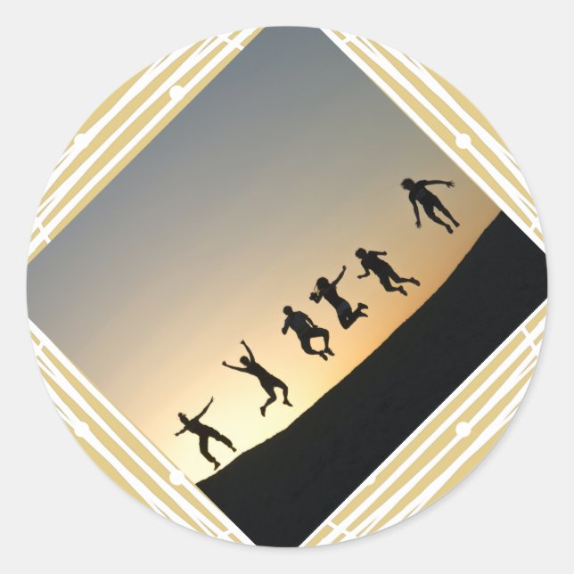 Navidades Foto Etiqueta De Regalo Beige Pequeña (Anverso)