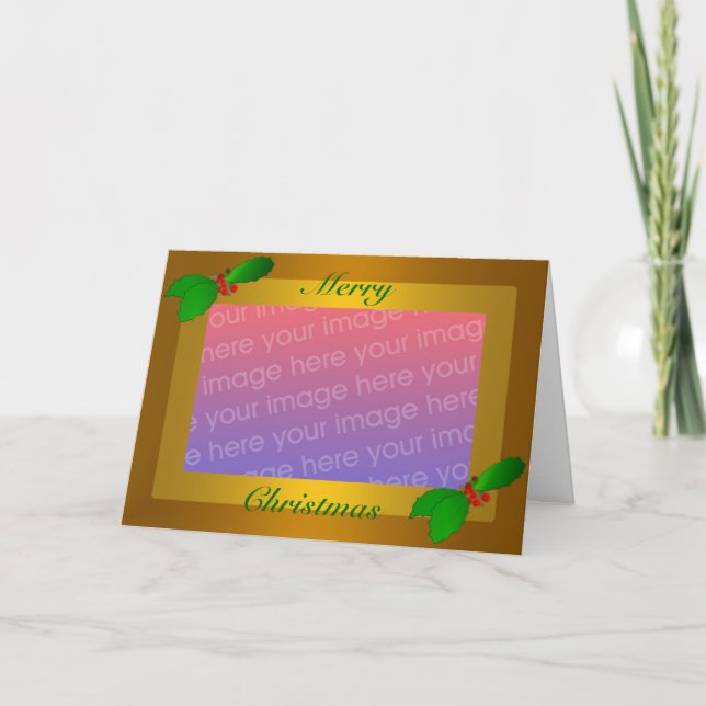 Navidades Foto Tarjeta de saludo con tragamonedas  (Anverso)