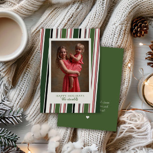 Navidades fotográficos de tiras verdes y tarjetas