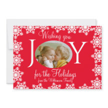 Navidades fotográficos familiares Tarjeta de copos